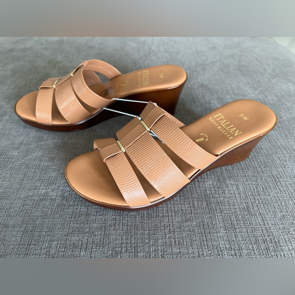 Italian Shoemakers Brown Wedge Sandals